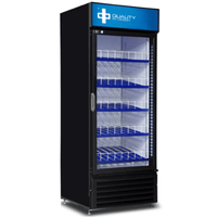 QBD CD26-HC 30.6-Inch Black Single Glass Door Retail Refrigerator