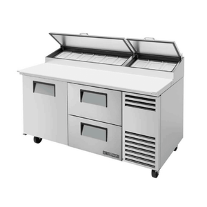 True TPP-AT-67D-2-HC 67-Inch Pizza Prep Station with 1 Door and 2 Drawers