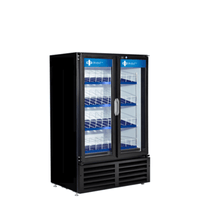 QBD CD14-HC 36-Inch Black Double Glass Door Display Refrigerator