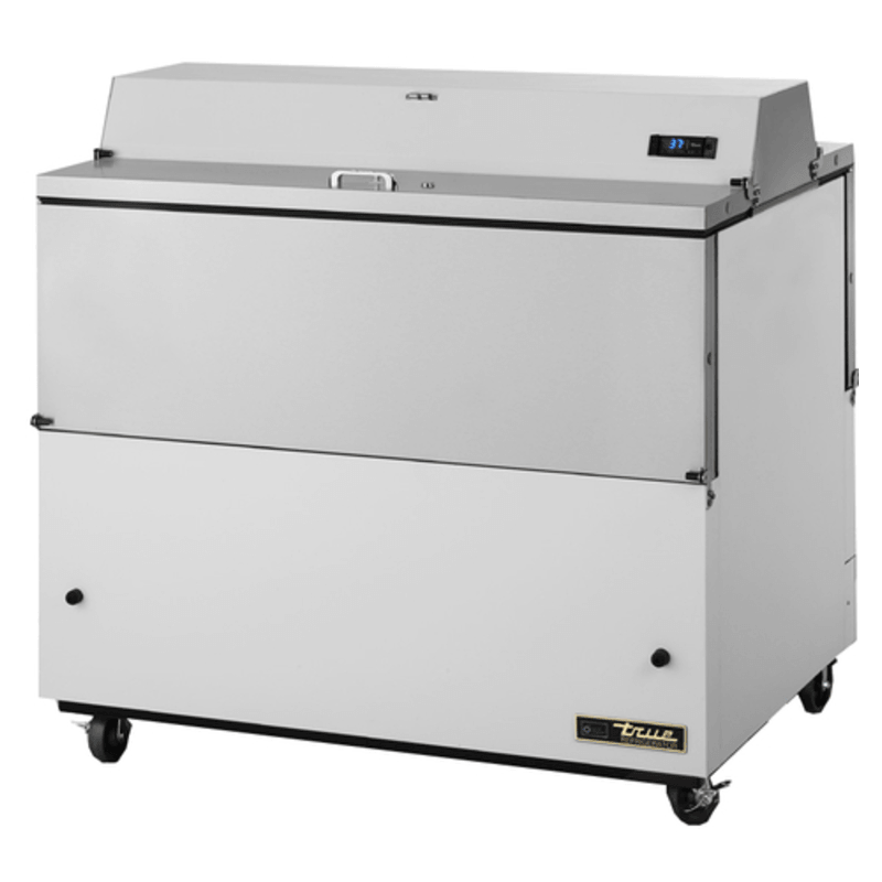 True TMC-49-DS-HC 49" Dual-Sided Commercial Milk Cooler with Castors