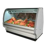 Howard-McCray SC-CMS40E-8C-LED 99.5" Curved Glass Red Meat Service Case