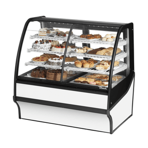 True TDM-DZ-48-GE/GE-W-W 48-1/4" Dual Zone Curved Glass Display Case - White