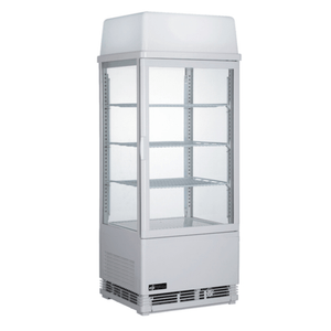 EFI CGSM-1742-W-L 16.9" Square Glass Refrigerated Merchandiser Display Case, White