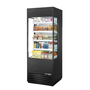 True TOAM-30GS-HC~NSL01 30-Inch Black Open Refrigerated Display Case with Glass Sides