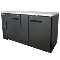 New Air NBB-69-SB 69" Two-Door Solid Back Bar Cooler with Stainless Steel Top