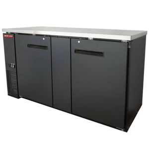 New Air NBB-69-SB 69" Two-Door Solid Back Bar Cooler with Stainless Steel Top