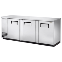 True TBB-4-S-HC 90.38" Stainless Steel 3-Door Refrigerated Back Bar Cooler
