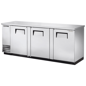 True TBB-4-S-HC 90.38" Stainless Steel 3-Door Refrigerated Back Bar Cooler