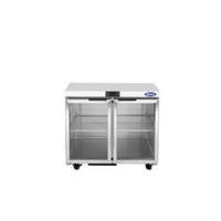 Atosa AUR36GD 36" Two-Door Glass Undercounter Refrigerator 8.6 Cu. Ft.