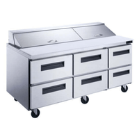 New Air NPT-72SA-6D 72.5-Inch Refrigerated Salad & Sandwich Prep Table with 6 Drawers