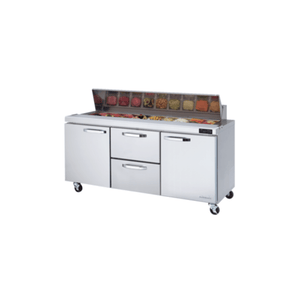 Blue Air BLPT72-D2M-HC 72-Inch Two-Door Two-Drawer Refrigerated Sandwich Prep Table