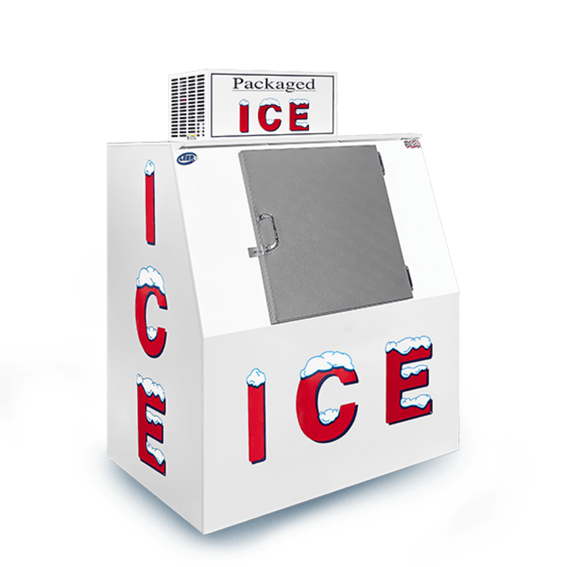 Leer L040SCSP 40 Cu. Ft. Cold Wall Outdoor Ice Merchandiser with Solid Slant Door