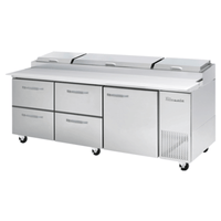 Blue Air BAPP93-D4LM-HC 93-Inch Commercial Refrigerated Pizza Prep Table with 4 Drawers
