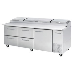 Blue Air BAPP93-D4LM-HC 93-Inch Commercial Refrigerated Pizza Prep Table with 4 Drawers