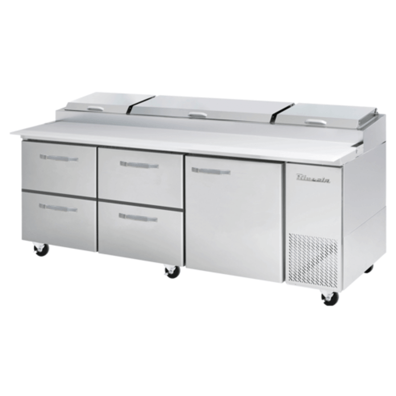 Blue Air BAPP93-D4LM-HC 93-Inch Commercial Refrigerated Pizza Prep Table with 4 Drawers