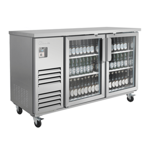 Blue Air BLBB69-3SG-HC 69-Inch Glass Door Refrigerated Back Bar Cabinet