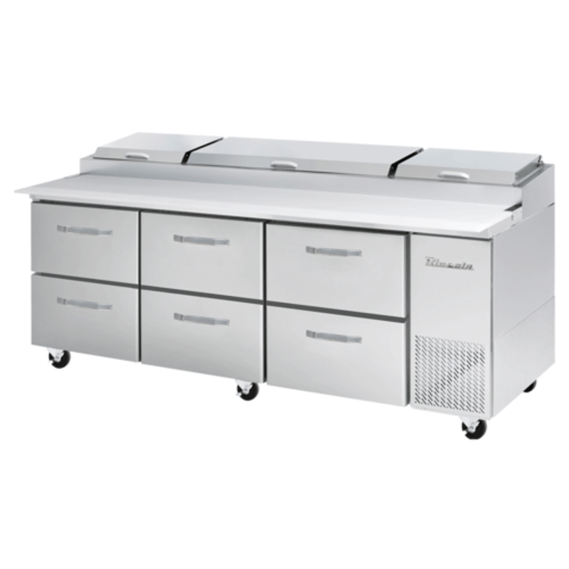 Bluenix BAPP93-D6-HC 93-Inch 6-Drawer Refrigerated Pizza Prep Station