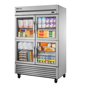 True TS-49G-4-HC~FGD01 54.13" 2-Section Glass Half-Door Reach-In Refrigerator