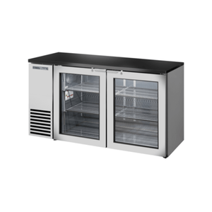 True TBB24-60-2G-Z1-BST-S-1 60-Inch Glass Door Back Bar Refrigerator - Stainless Steel