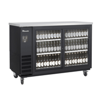 Blue Air BLNBB-60BG-SL-HC 61-1/8" Narrow Depth Glass Sliding Door Back Bar Cooler