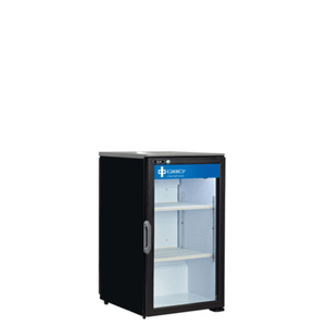 QBD DC6LP-HC 20.5-Inch Black Countertop Display Refrigerator with Stainless Steel Top