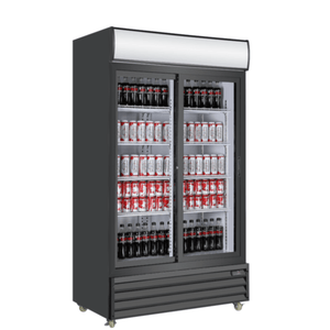 EFI C2S-39GD 39.37" Black Sliding Glass Door Refrigerator Merchandiser
