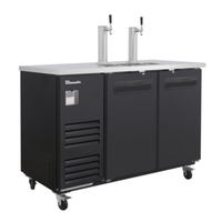 Blue Air BLKC59-2B-HC 59-Inch Two-Door Draft Beer Dispenser with Twin Towers
