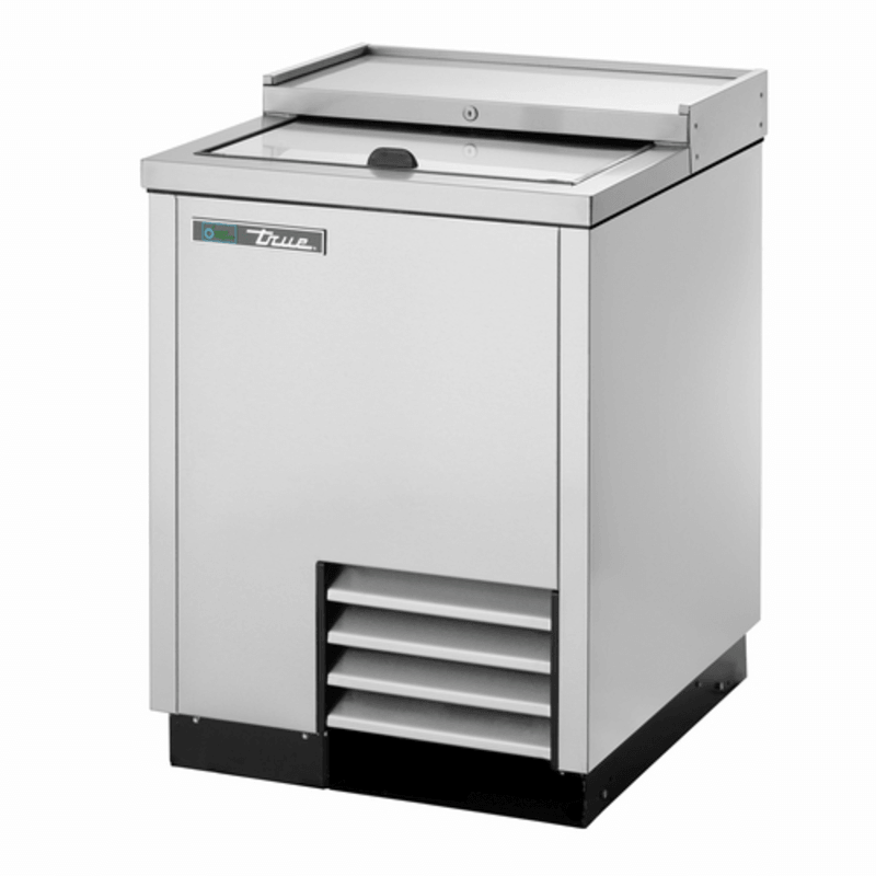 True Refrigeration TD-24-7-S-HC 24.5-Inch Horizontal Bottle Cooler with Solid Slide Lid