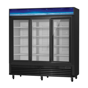 Blue Air BGM69SLB-HC 78-Inch 3-Door Sliding Glass Merchandiser Refrigerator