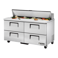 True Refrigeration TSSU-60-16D-4-HC 60-Inch 4-Drawer Sandwich and Salad Prep Station