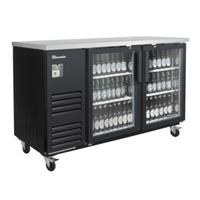 Blue Air BLBB69-3BG-HC 69-Inch Commercial Glass Door Back Bar Refrigerator