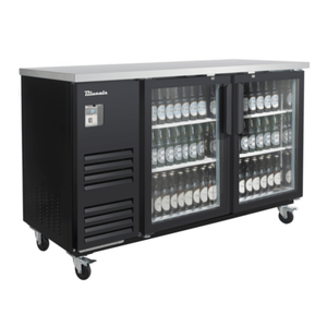 Blue Air BLBB69-3BG-HC 69-Inch Commercial Glass Door Back Bar Refrigerator