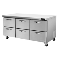 Blue Air BLUR72-D6-HC 72-Inch 6-Drawer Undercounter Commercial Refrigerator, 20.2 Cu. Ft.