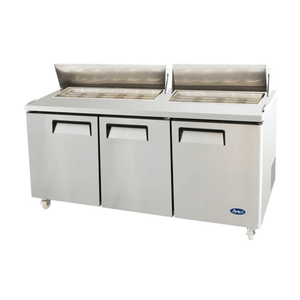 Atosa MSF8304GR 72.7" Refrigerated 3-Door Prep Station